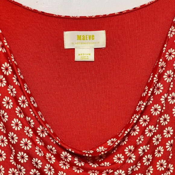 Maeve Anthropologie Brianne Cowl Neck Fit & Flare Dress in Floral Print M - Picture 8 of 10